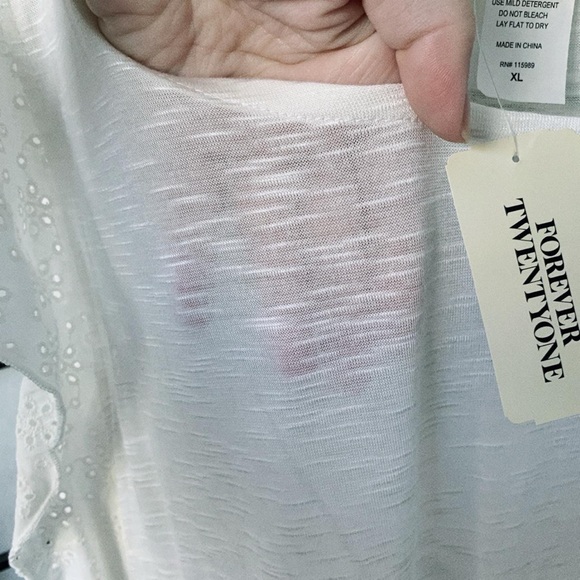 Forever 21 White Eyelet Trim Top - Picture 5 of 5